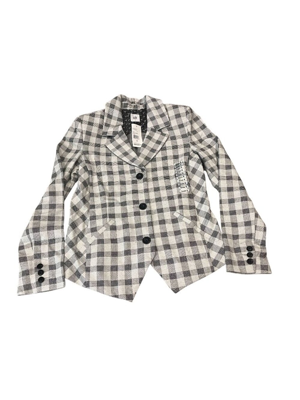 Cabi Valentina Blazer Black White Checker Size 8 NWT